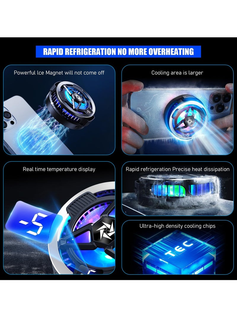 Phone Cooler for Gaming, Magnetic Semiconductor Cooler for iPhone 12 13 14 15 Series, Noiseless Cooling, Portable Cell Phone Cooling Fan Radiator for Android/Tablet/iPad - Image 4